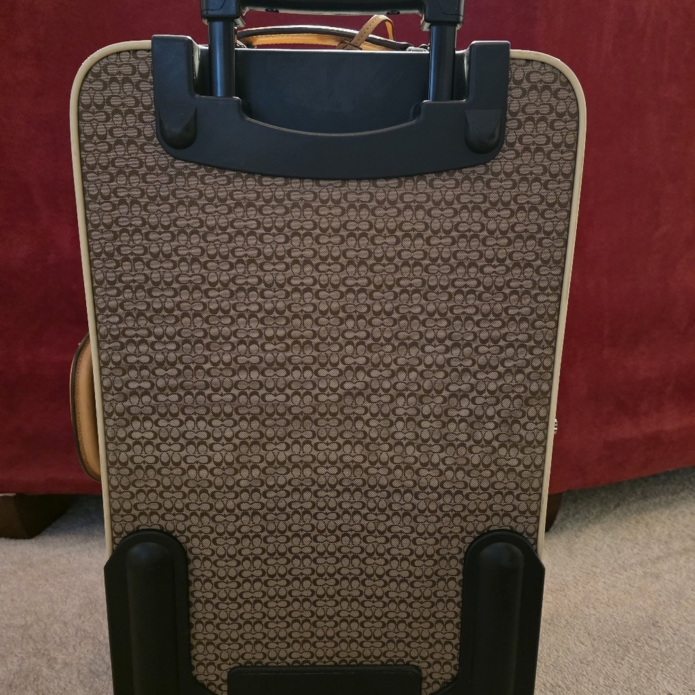 Coach Brown and Tan Rolling Suitcase - Picture 10 of 12